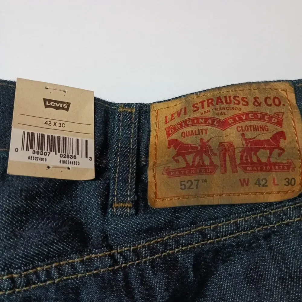 Levi's 527 Slim Bootcut Jeans Men's Size 42x30‎ Blue Dark Wash Cotton